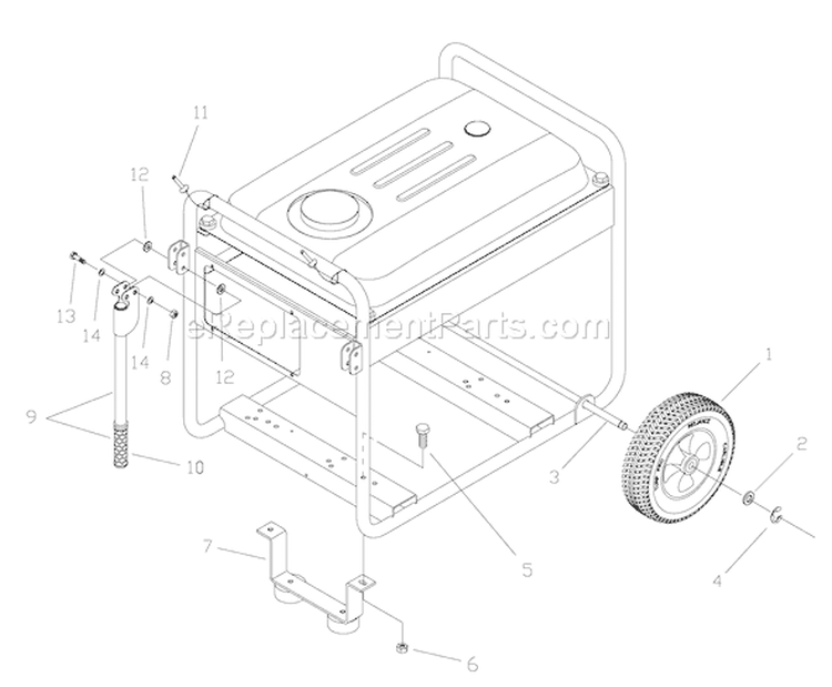 Page D Diagram and Parts List for 030419-0  Briggs and Stratton Generator